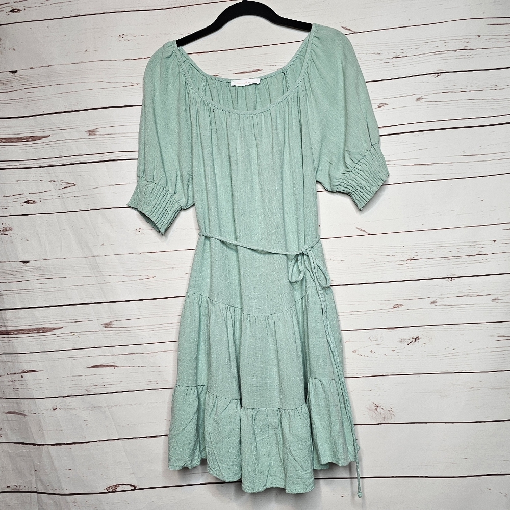 Ces Femme Mint Green Tiered Mini Dress - Picture 9 of 13